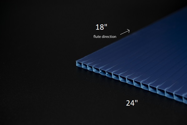 4mm 24x18IN NAVY BLUE CORRUGATED POLYPRO - Fluted Polypro (Cor-X)